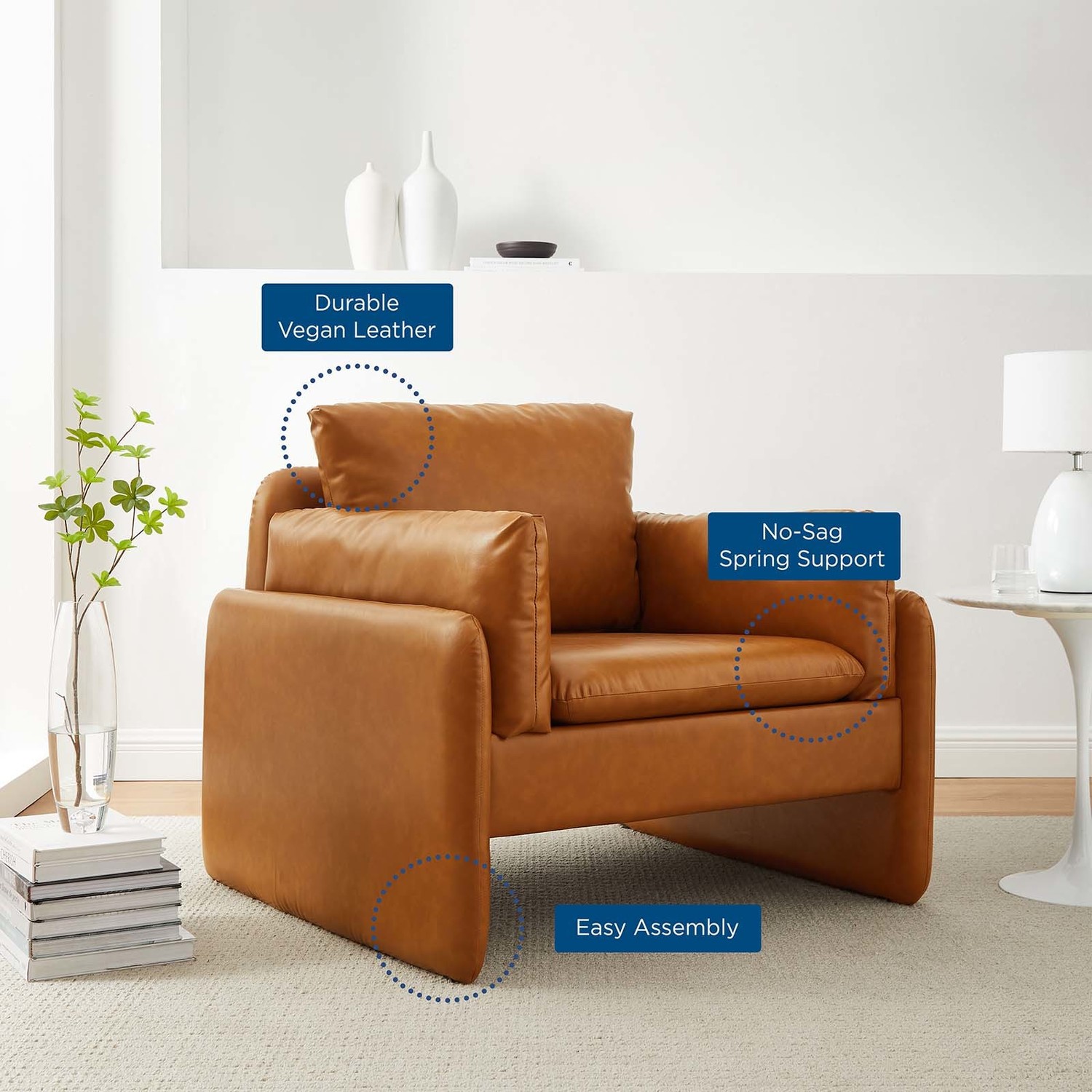 eames living room Modway Furniture Sofas and Armchairs Tan