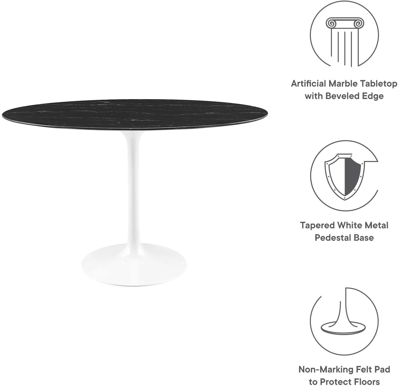 dining room table top decor Modway Furniture Bar and Dining Tables White Black