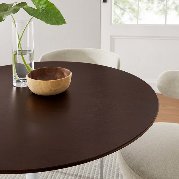 dining room with round table Modway Furniture Bar and Dining Tables White Cherry Walnut