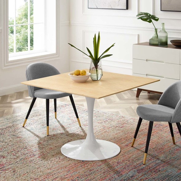 round dining room table and chairs Modway Furniture Bar and Dining Tables White Natural
