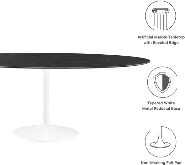 dining table set circle Modway Furniture Bar and Dining Tables White Black