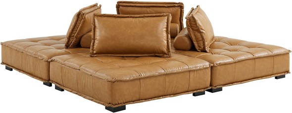 green leather sectional couch Modway Furniture Sofas and Armchairs Tan