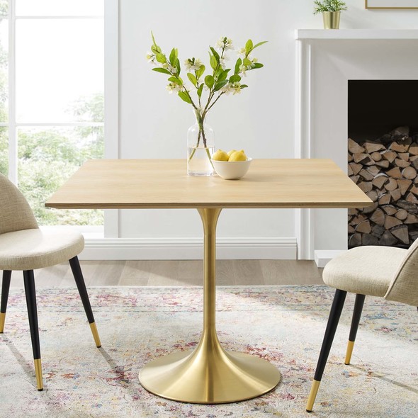 designer round dining table Modway Furniture Bar and Dining Tables Gold Natural