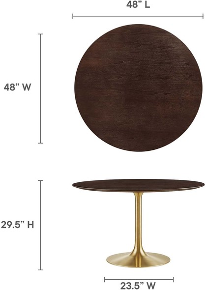 buy round dining table set Modway Furniture Bar and Dining Tables Gold Cherry Walnut