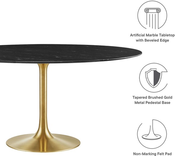 dinette set for 4 Modway Furniture Bar and Dining Tables Gold Black