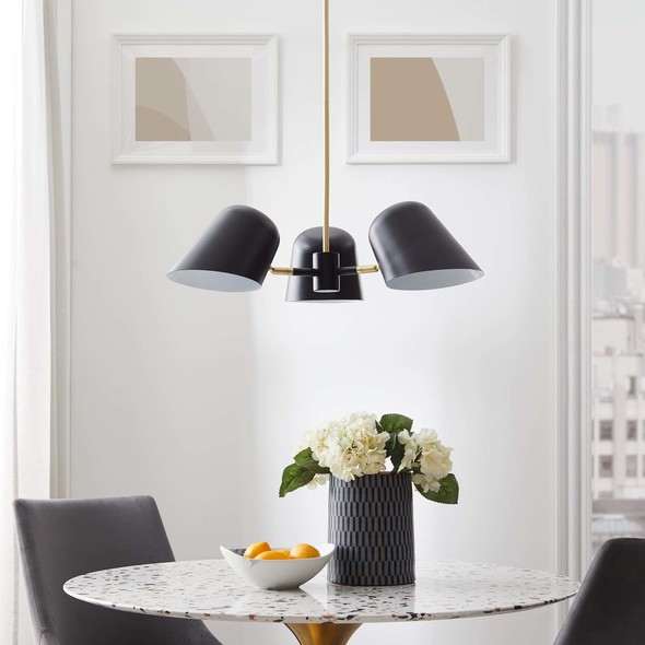 black gold glass pendant light Modway Furniture Ceiling Lamps Black