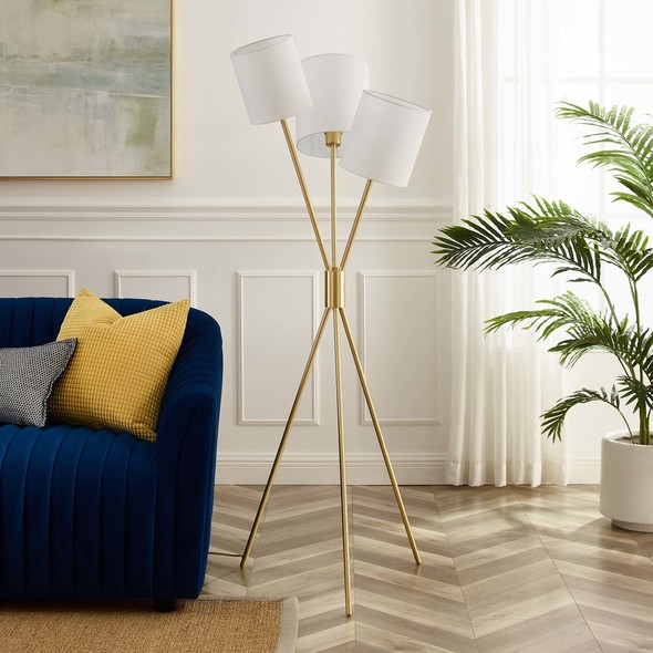 large light shade Modway Furniture Floor Lamps Gold