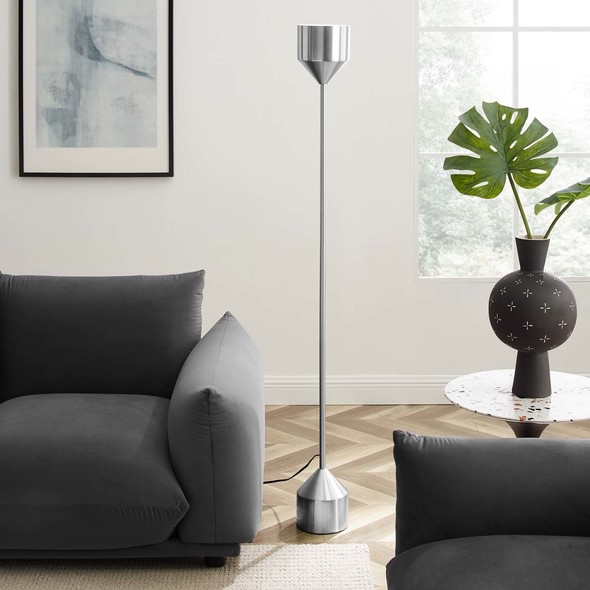 floor lamp near me Modway Furniture Floor Lamps Silver