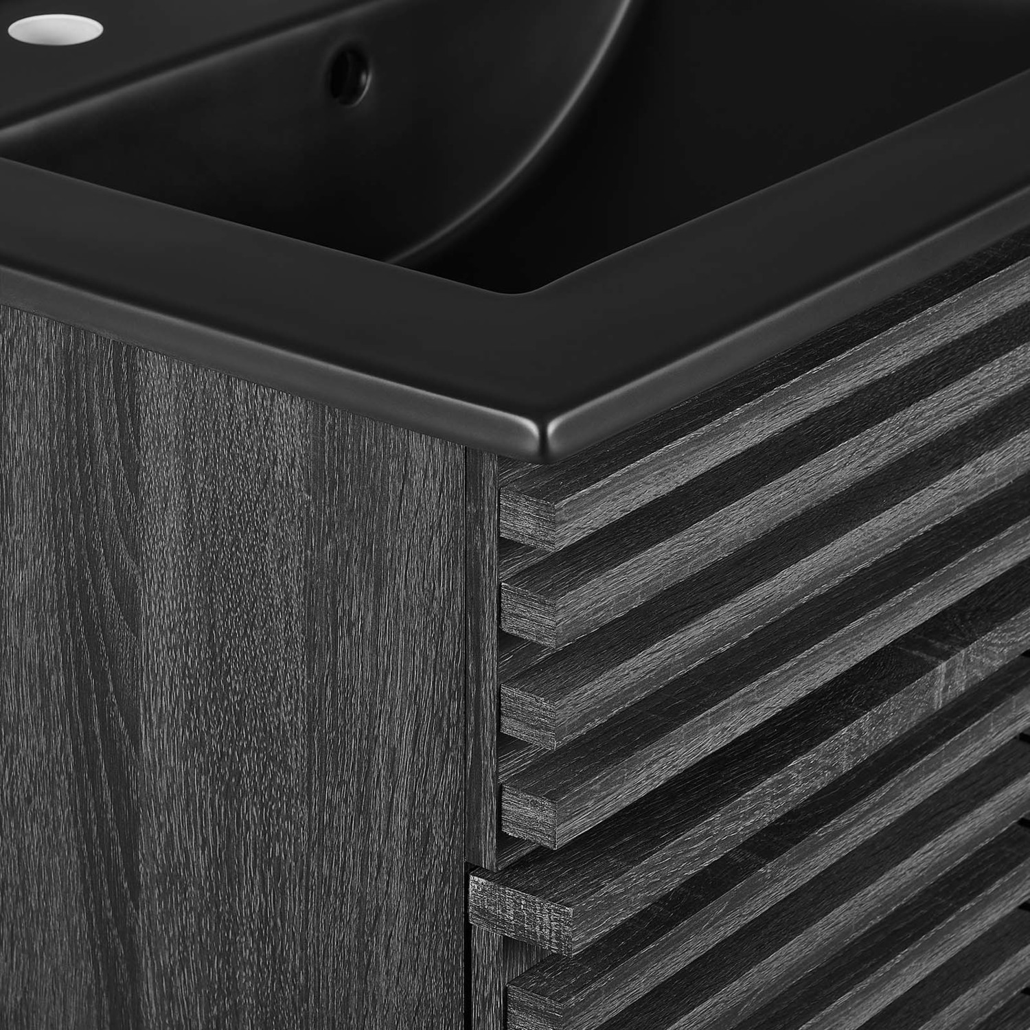 large double sink vanity Modway Furniture Vanities Charcoal Black