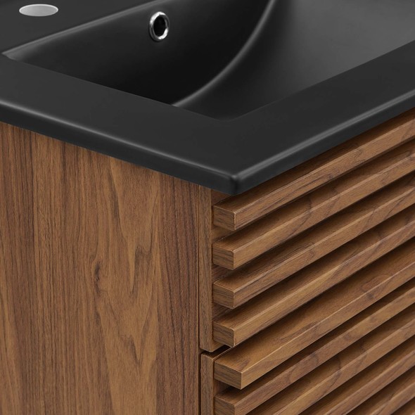 double vanity bathroom ideas Modway Furniture Vanities Walnut Black