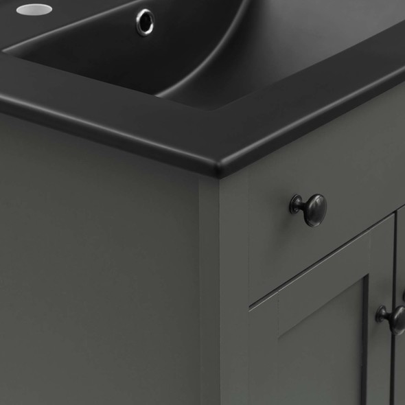 vanity cabinets Modway Furniture Vanities Gray Black