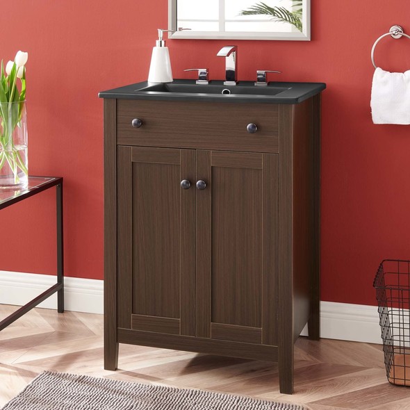 good quality bathroom vanities Modway Furniture Vanities Walnut Black