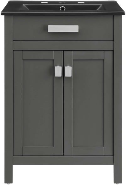 small sink cupboard Modway Furniture Vanities Gray Black