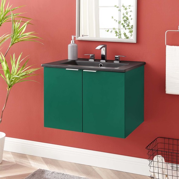 floating vanity cabinet only Modway Furniture Vanities Green Black