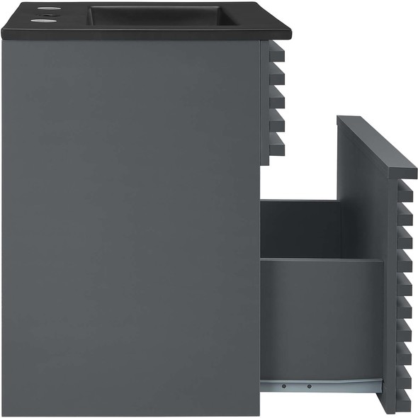 black double vanity 60 Modway Furniture Vanities Gray Black