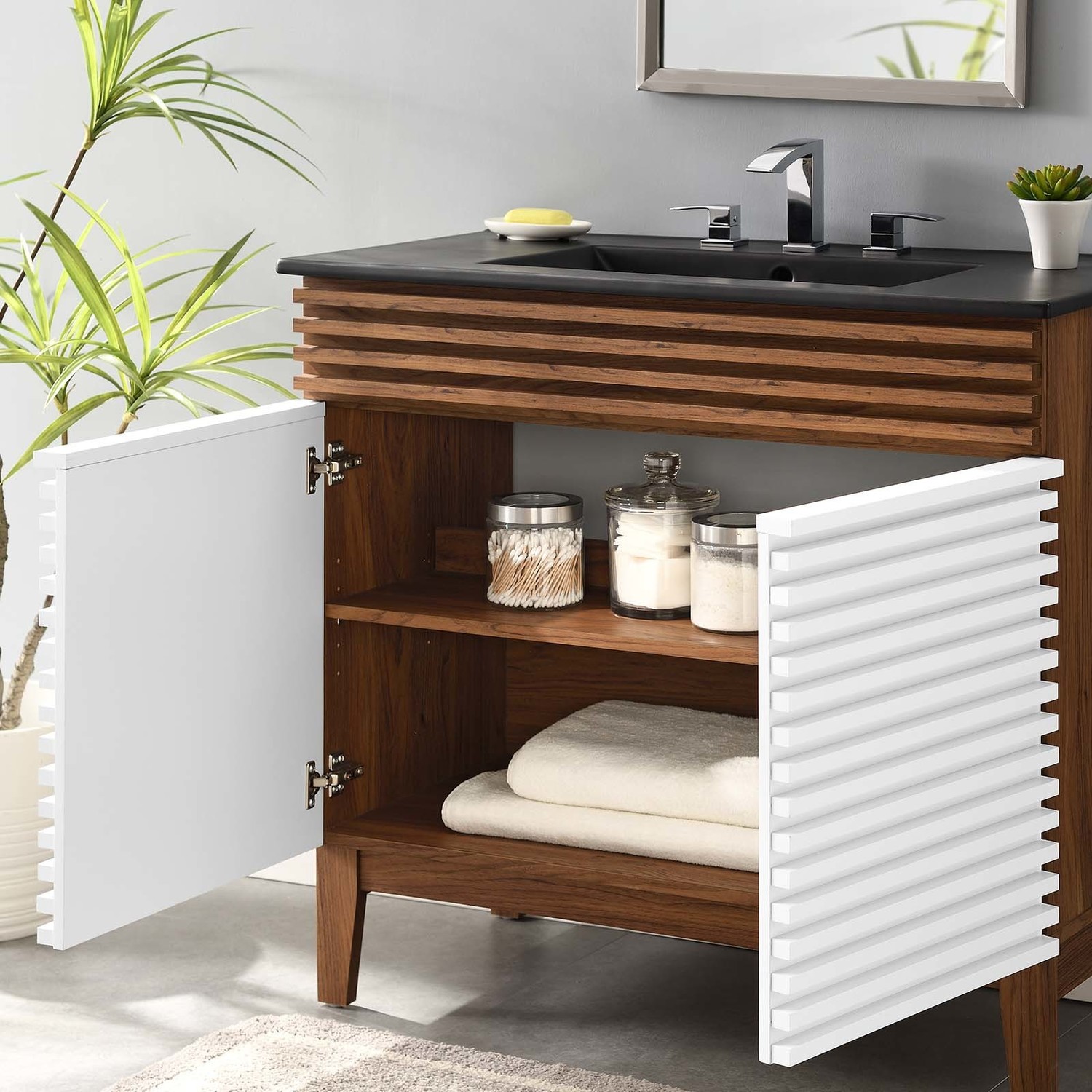 home hardware bathroom cabinets Modway Furniture Vanities White Walnut Black