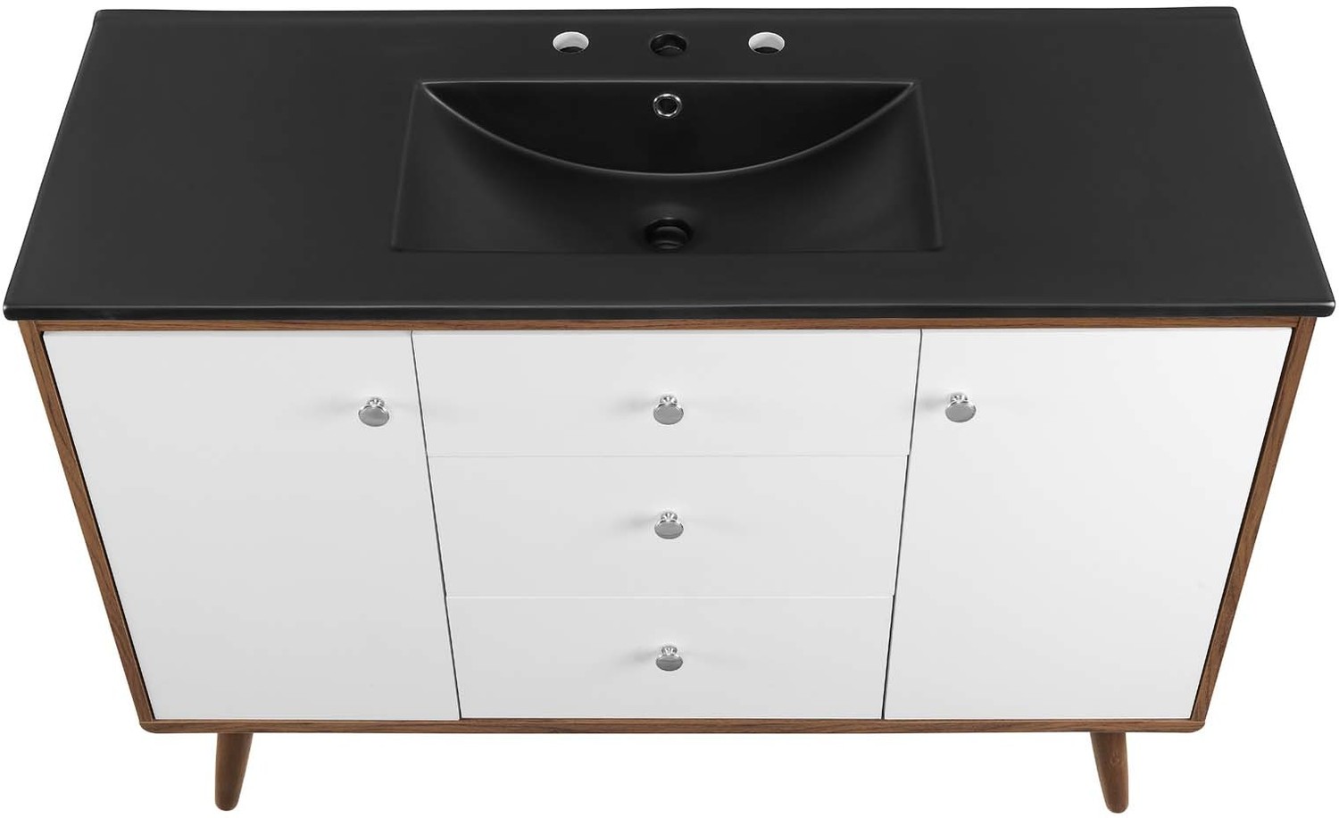 install vanity sink Modway Furniture Vanities Walnut Black