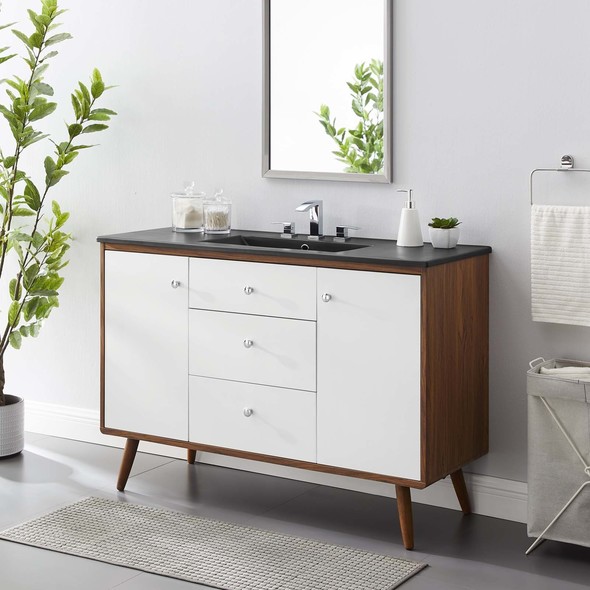 install vanity sink Modway Furniture Vanities Walnut Black