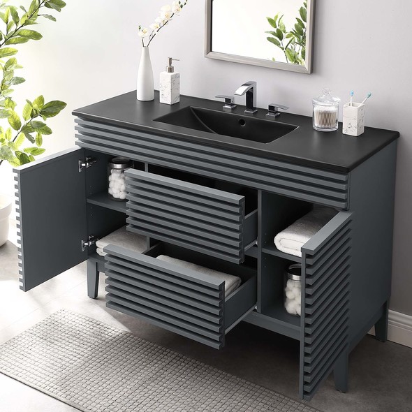 30 bathroom vanities with tops Modway Furniture Vanities Gray Black