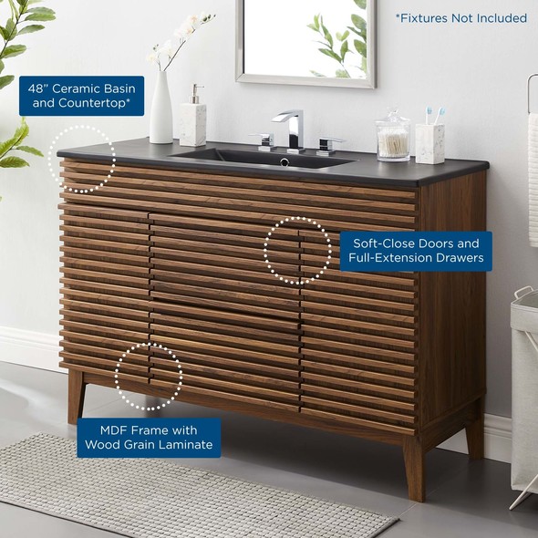 72 bathroom vanities with tops Modway Furniture Vanities Walnut Black