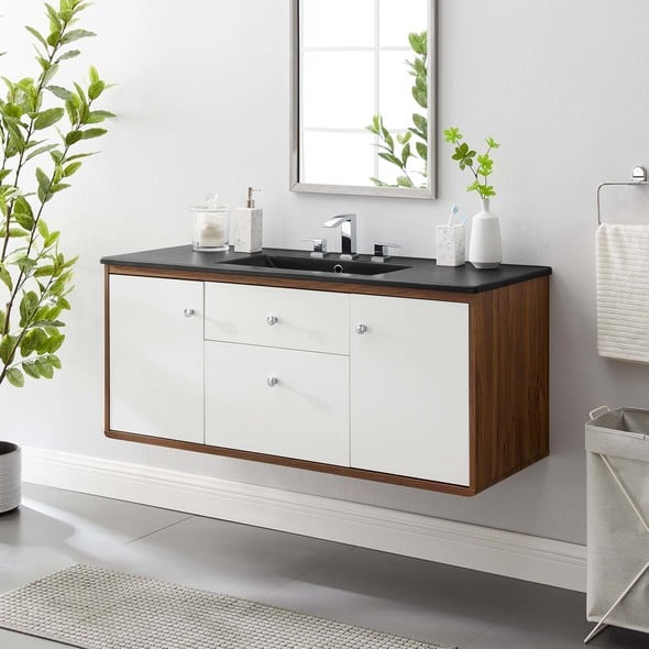 home made bathroom vanity Modway Furniture Vanities Walnut Black