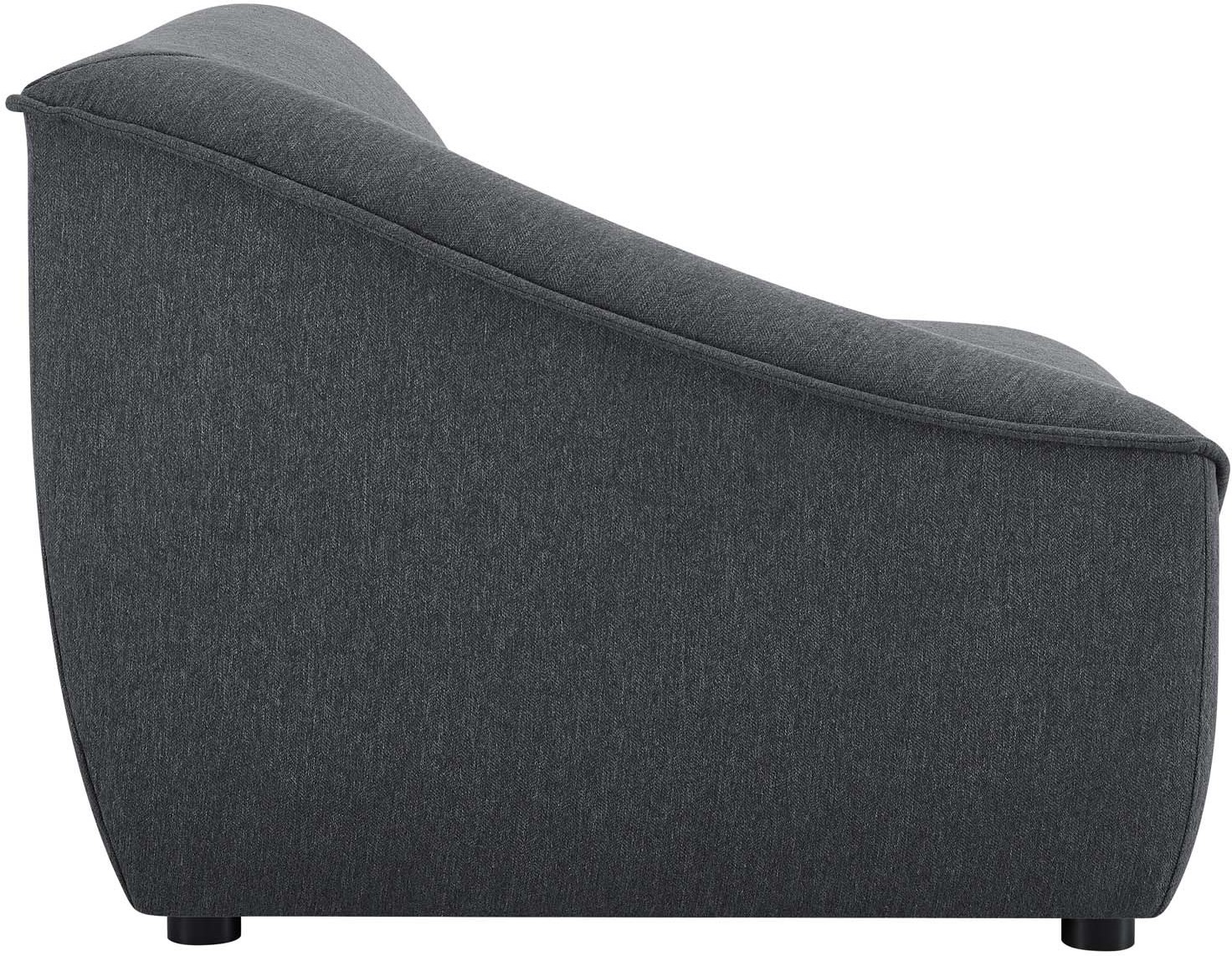 grey sectional sofa with chaise Modway Furniture Sofas and Armchairs Charcoal