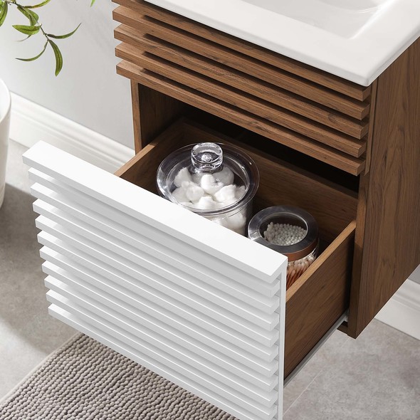 bath tops Modway Furniture Vanities White Walnut White