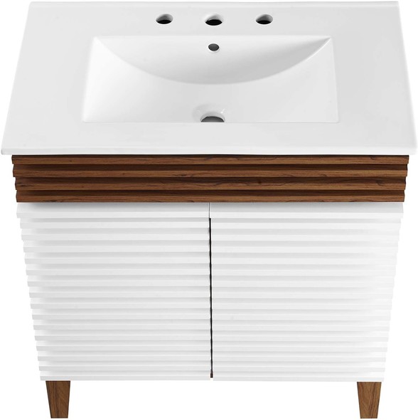 beige bathroom cabinets Modway Furniture Vanities White Walnut White