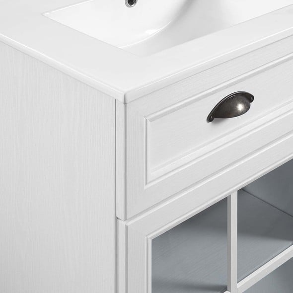 quartz countertops for bathrooms Modway Furniture Vanities Bathroom Vanities White White