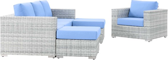 corner sofa patio set Modway Furniture Sofa Sectionals Light Gray Light Blue