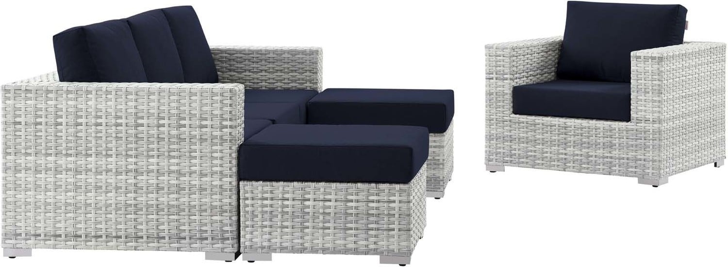 4 piece patio set Modway Furniture Sofa Sectionals Light Gray Navy