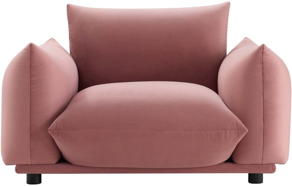leather club chairs for living room Modway Furniture Sofas and Armchairs Dusty Rose