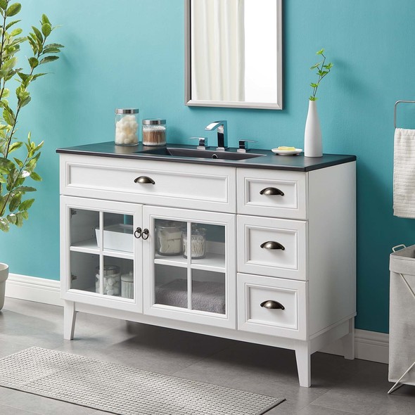 two sink vanity bathroom Modway Furniture Vanities Bathroom Vanities White Black