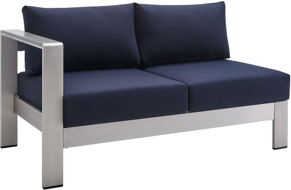 large sectional with chaise Modway Furniture Sofa Sectionals Silver Navy
