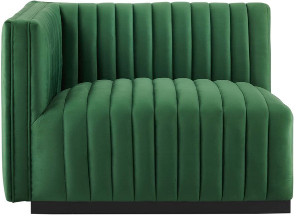 velvet sofa bed couch Modway Furniture Sofas and Armchairs Black Emerald