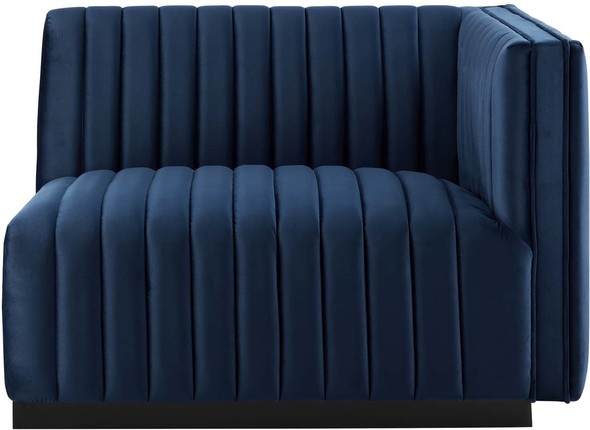 couch with pullout ottoman Modway Furniture Sofas and Armchairs Black Midnight Blue