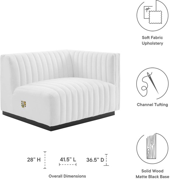 sectional sofa with storage chaise Modway Furniture Sofas and Armchairs Black White