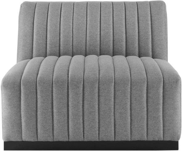 couples lounge chair Modway Furniture Sofas and Armchairs Black Light Gray