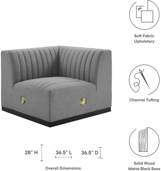sofa gray modern Modway Furniture Sofas and Armchairs Black Light Gray