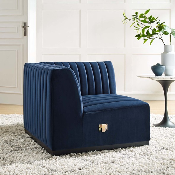 couches and sectionals Modway Furniture Sofas and Armchairs Black Midnight Blue