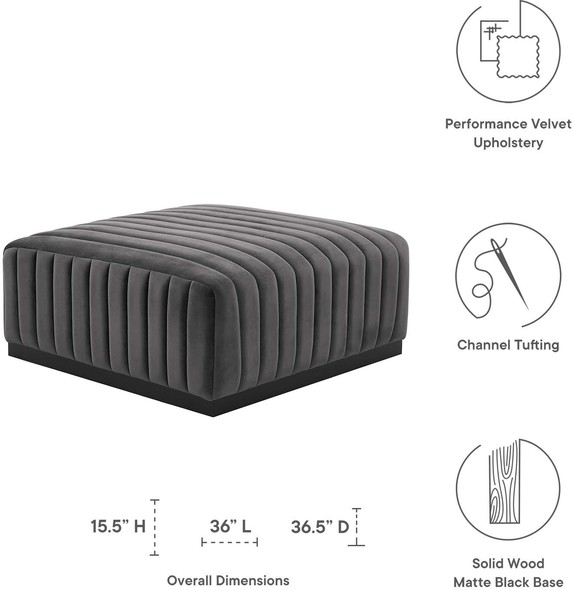 the ottoman furniture Modway Furniture Sofas and Armchairs Black Gray