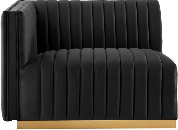 gray fabric sofa Modway Furniture Sofas and Armchairs Gold Black