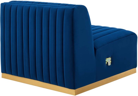 velvet armchair with ottoman Modway Furniture Sofas and Armchairs Gold Navy