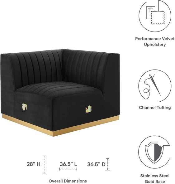 grey contemporary sofa Modway Furniture Sofas and Armchairs Sofas and Loveseat Gold Black