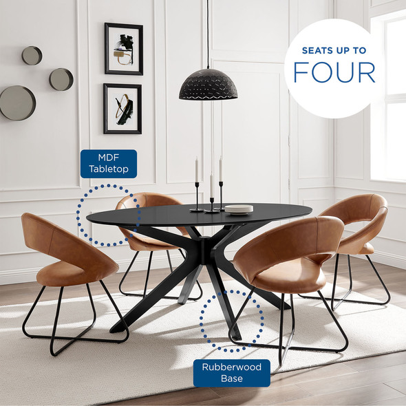 round dining table for 6 Modway Furniture Bar and Dining Tables Black Black