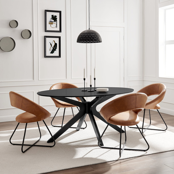 round dining table for 6 Modway Furniture Bar and Dining Tables Black Black