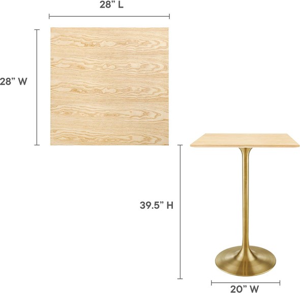 black bar height table Modway Furniture Bar and Dining Tables Gold Natural