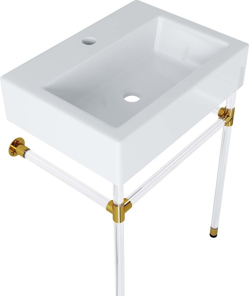 single bathroom vanity set Modway Furniture Vanities Clear White