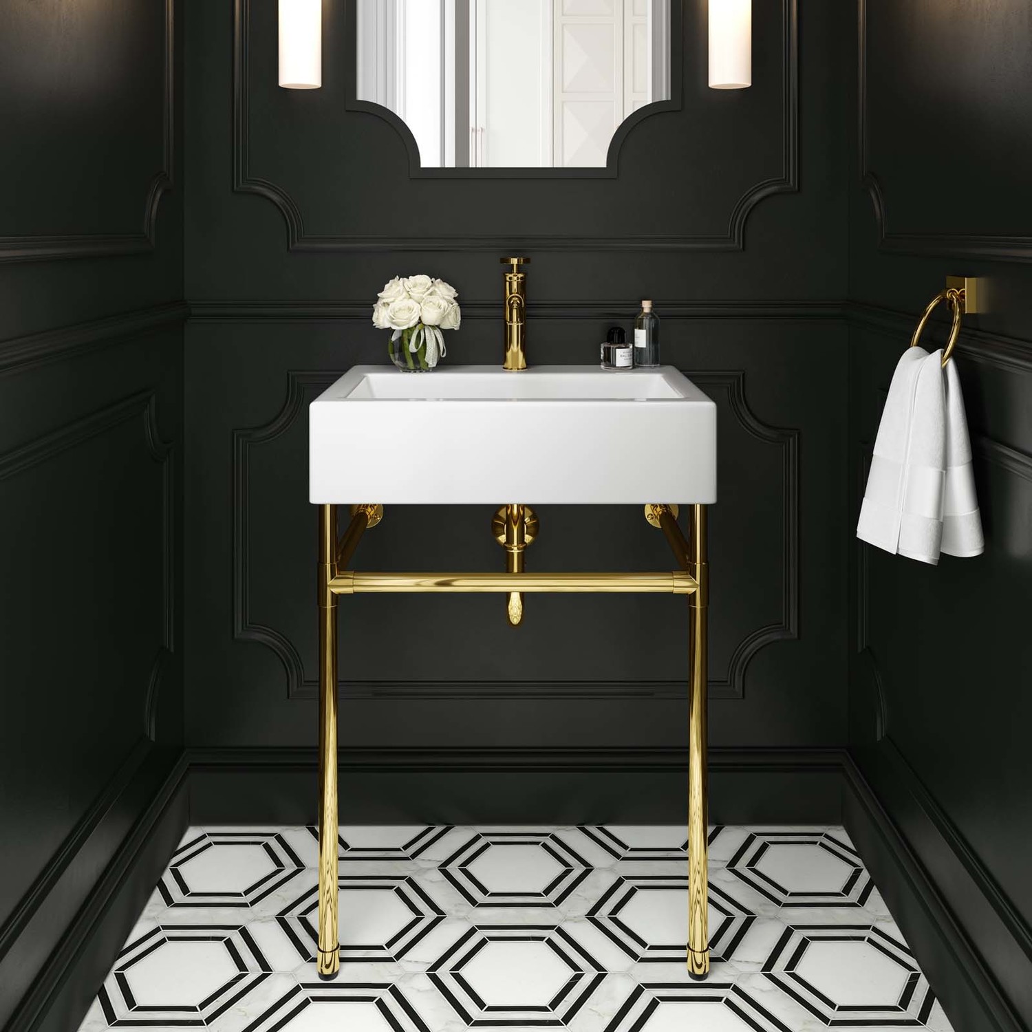 quartz countertops for bathrooms Modway Furniture Vanities Gold White