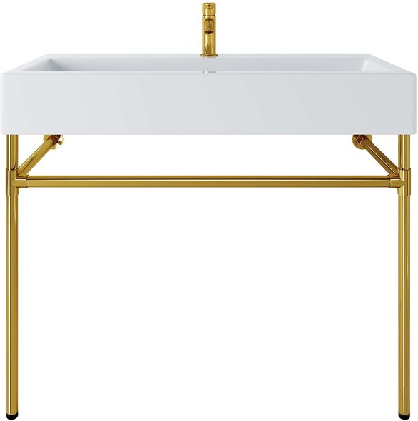 natural wood bath vanity Modway Furniture Vanities Gold White
